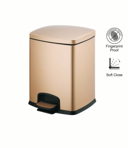 Stella Stella Kosz pedałowy PREMIUM, prostokątny, 8L / złoty 20.20308 -G