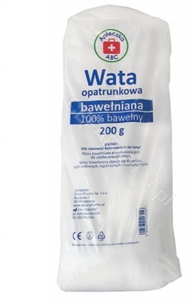 WATA SILESIAN PHARMA SP ZOO opatrunkowa bawełniana 100% 200 g Apteczka ABC