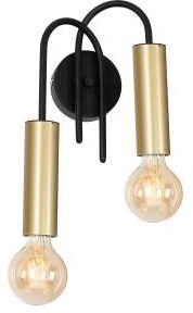 Luminex Loppe 505 kinkiet lampa ścienna 2x60W E27 czarny złoty
