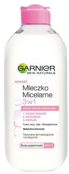 Garnier Skin Naturals mleczko micelarne 3w1 do skóry suchej i wrażliwej 400ml