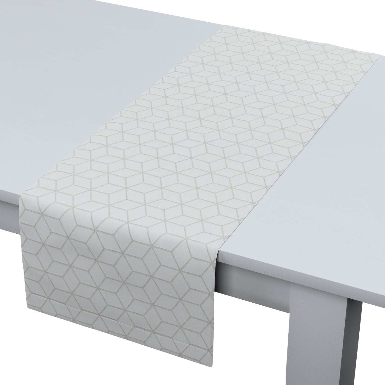 Dekoria pl Bieżnik prostokątny wzór sześcianów na białym tle 40 × 130 cm Sunny 410-143-51