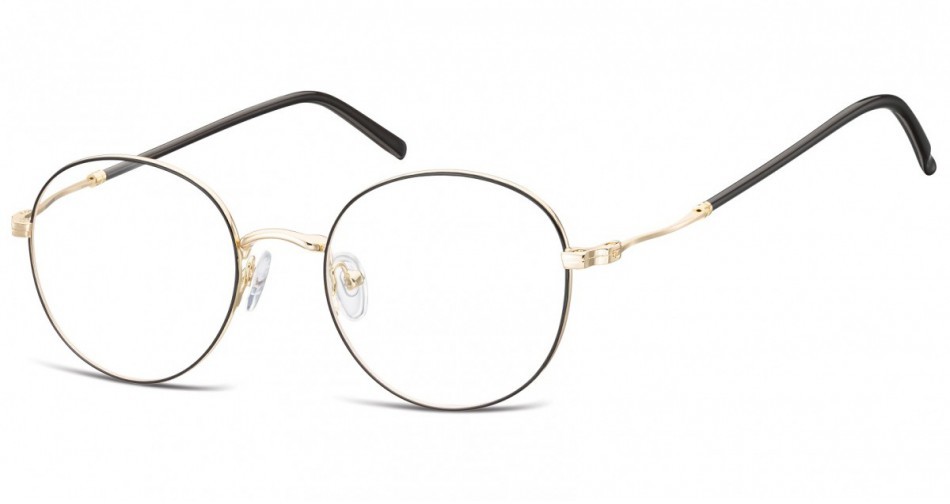 SUNOPTIC Lenonki okrągłe Okulary oprawki optyczne 927D czarno-złote
