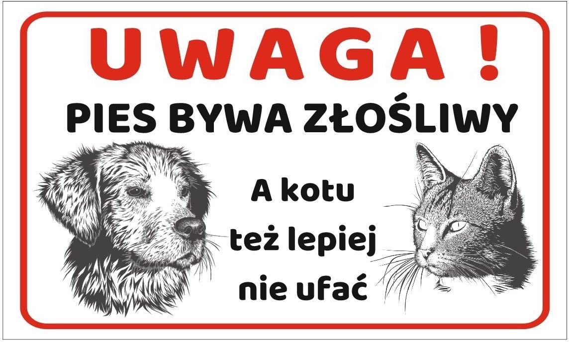 Tabliczka Pies bywa złośliwy TF032