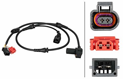 HELLA Czujnik 6PU 230 040-261, prędkość obrotowa koła - 2-biegunowy - oś przednia - z uchwytem 6PU 230 040-261