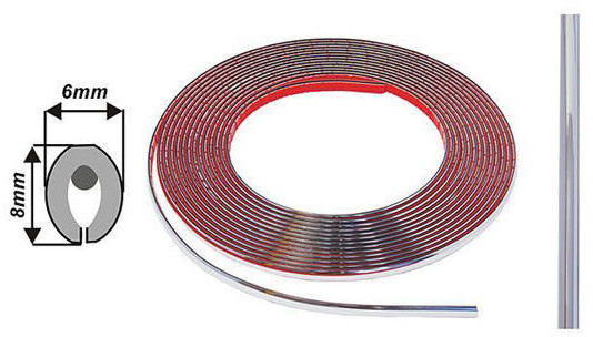Carpoint Listwa chromowana U 8x6mm 5m CAR2218540