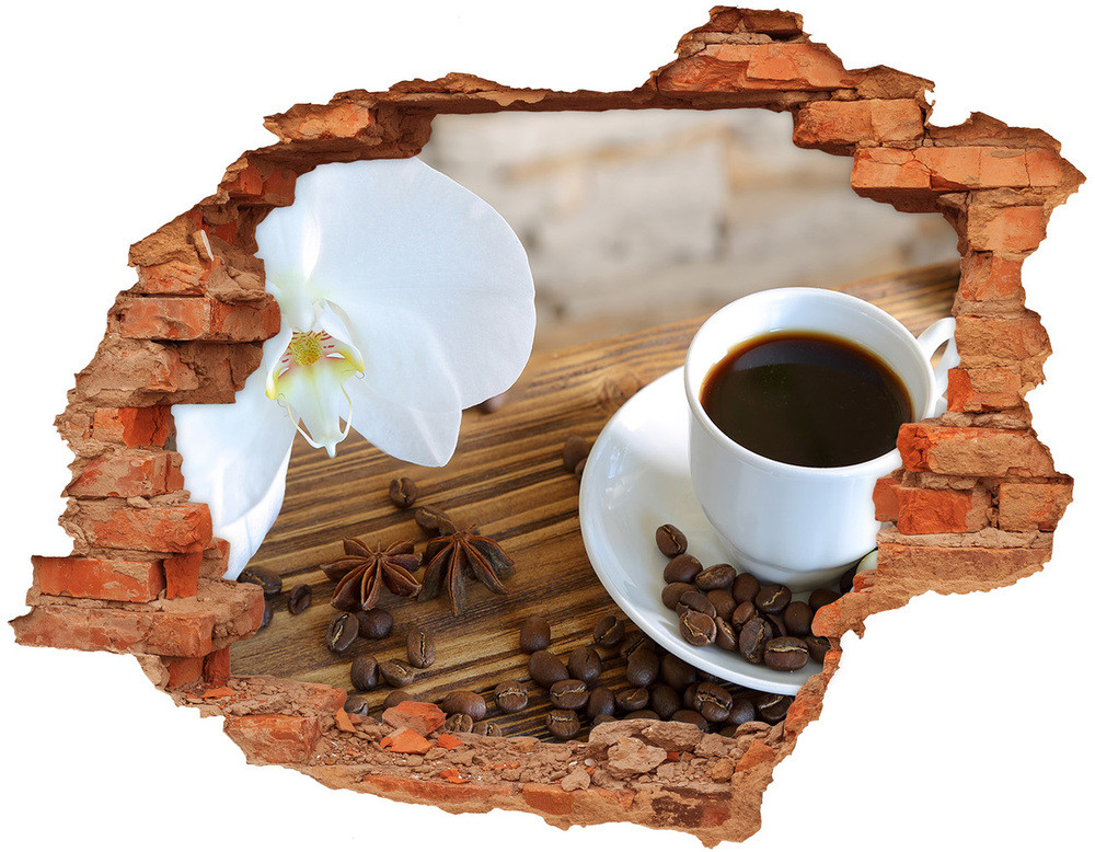 Wallmuralia.pl Naklejka 3D dziura okleina Filiżanka kawy