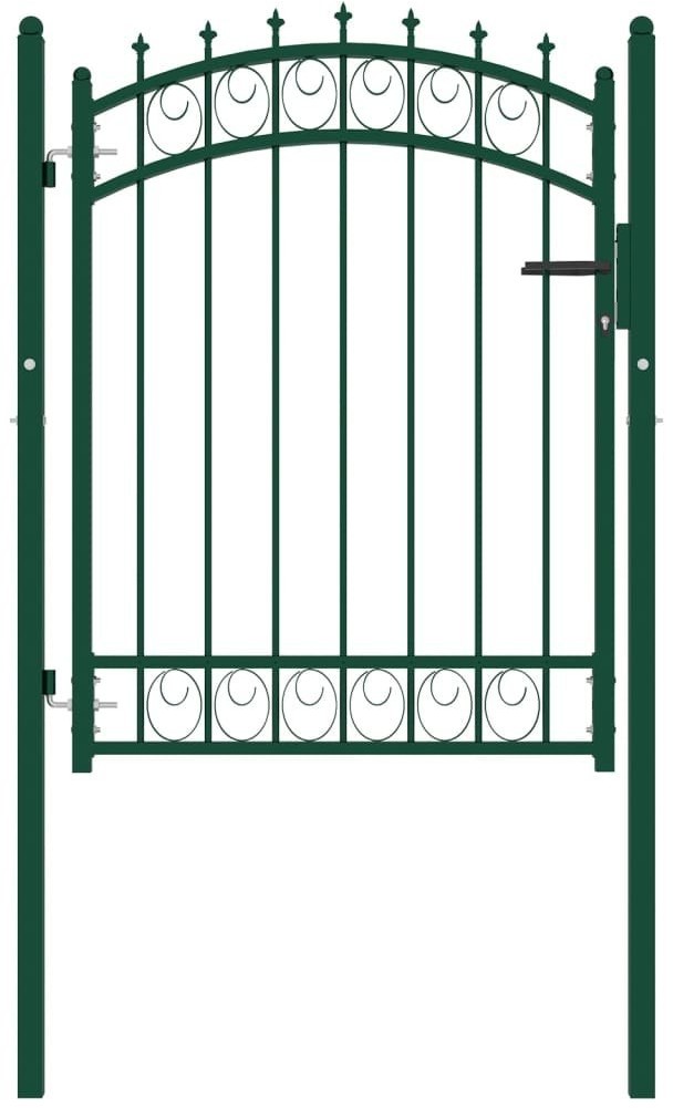 vidaXL Lumarko Furtka ogrodzeniowa z grotami, stalowa, 100x125 cm, zielona! 146374
