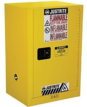 Justrite Safety Group Szafa Ognioodporna (45 L),1-Drzwiowa Żółty Do 100 L. 0 - 1 Szt. Automatyczne 89Cm X 59Cm X 46Cm