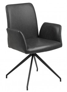 D2.Design Krzesło Naya czarna skóra 188153
