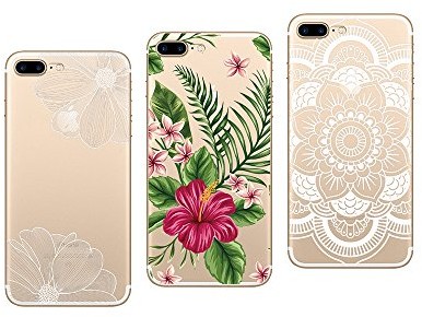 NOVAGO Novago Etui ochronne, kompatybilne z iPhone SE 2020, iPhone 7, iPhone 8 4,7 cala, 3 sztuki, elastyczne, przezroczyste i wytrzymałe, z fantazyjnym nadrukiem (wielokolorowe #8) TPUIPhone78