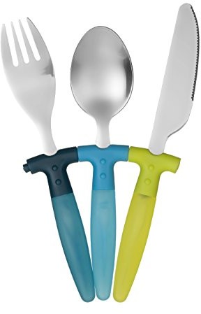 Premier Housewares erinyx artykuły gospodarstwa domowego, dzieci-zestaw sztućców, 3-częściowy, 18/0 stal nierdzewna wysokiej klasy, nóż, widelec, łyżka 0922314