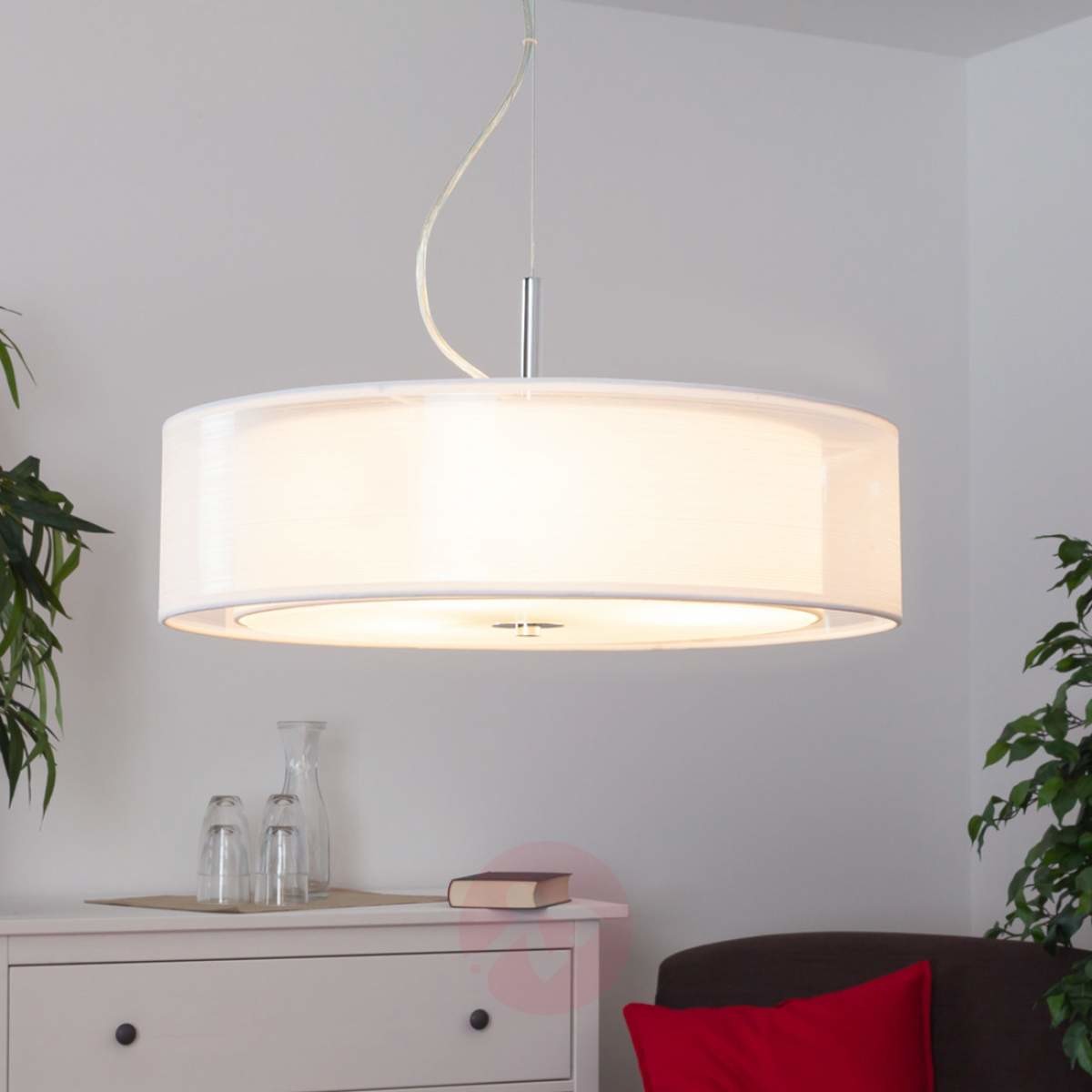 Lampenwelt Materiałowa lampa wisząca PIKKA z LED
