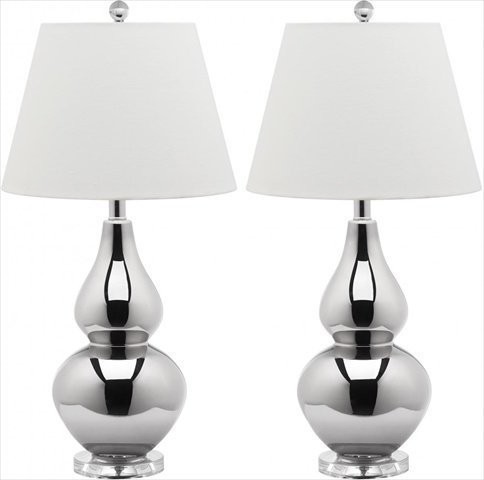 Safavieh A + + to B, ceramika lampa stołowa  zestaw 2, szkło, 13 W, E27, 35 x 35 x 67.31 cm EUL4088N-SET2