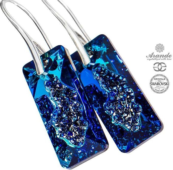 Swarovski NOWE kolczyki BERMUDA DESIGN SREBRO