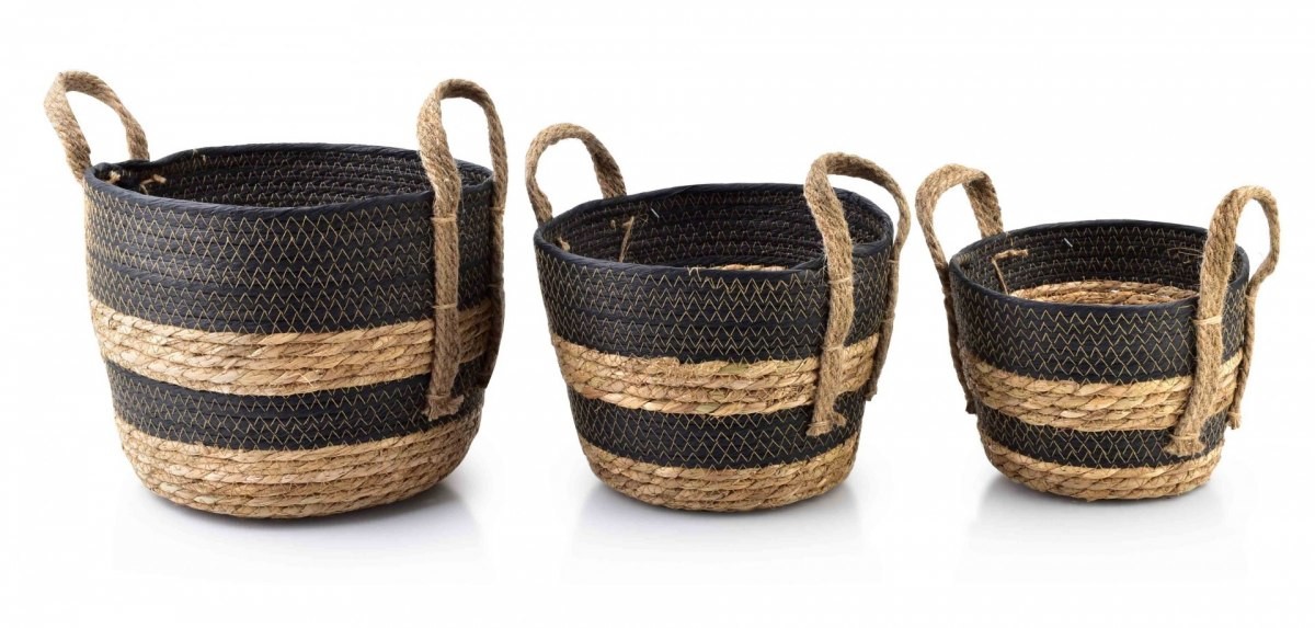 Lumarko Lumarko Komplet 3 Koszy 27x27xh23, 24x24xh20cm, 19.5x19.5xh17cm HIWB3465 Mondex