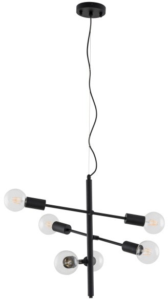 Italux Lampa wisząca Madalyn 6 x 40 W E27 matt black MDM3582/6 BK