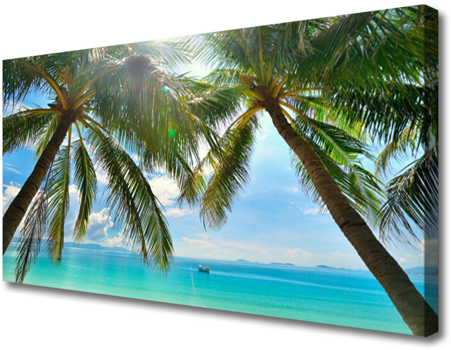 PL Tulup Obraz Canvas Palma Drzewo Morze Krajobraz 100x50cm