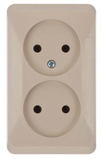 Schneider Electric Gniazdo podwójne 2 x 2P PRIMA beżowy