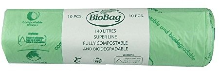 All-Green Worki na śmieci, worki na śmieci odpadów do żywności, 140 litrów, z instrukcją kompostującego [ewentualnie nie w języku niemieckim], 10 sztuk VC 140L-1