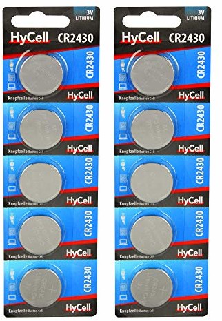 HyCell HyCell Zestaw 10 szt. litowych ogniw guzikowych CR2430 3 V  baterie guzikowe najwyższej jakości o długiej trwałości 1516-0106-590
