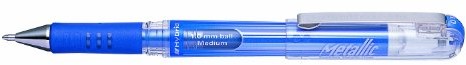 Pentel K230-MDO Hybrid Gel Metallic Grip DX ink roller przy użyciu atramentu pigmentowego, opakowanie 12 szt K230-MC