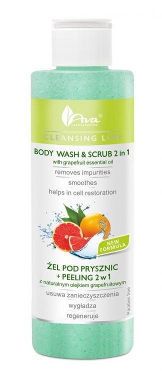 Ava Labolatorium Cleansing Line, żel pod prysznic + peeling 2w1, 200 ml