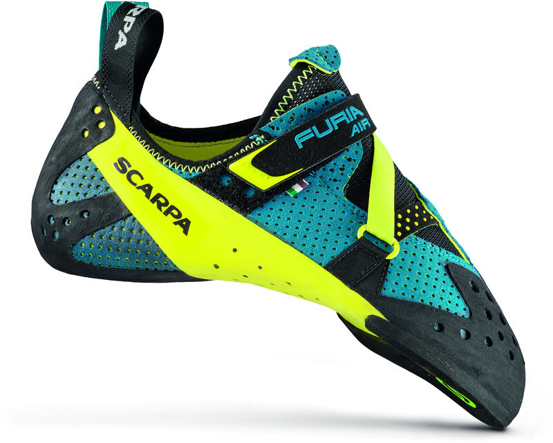 Scarpa Furia Air Buty wspinaczkowe, baltic blue/yellow EU 37,5 2021 Buty wspinaczkowe na rzepy 70059-880-37,5