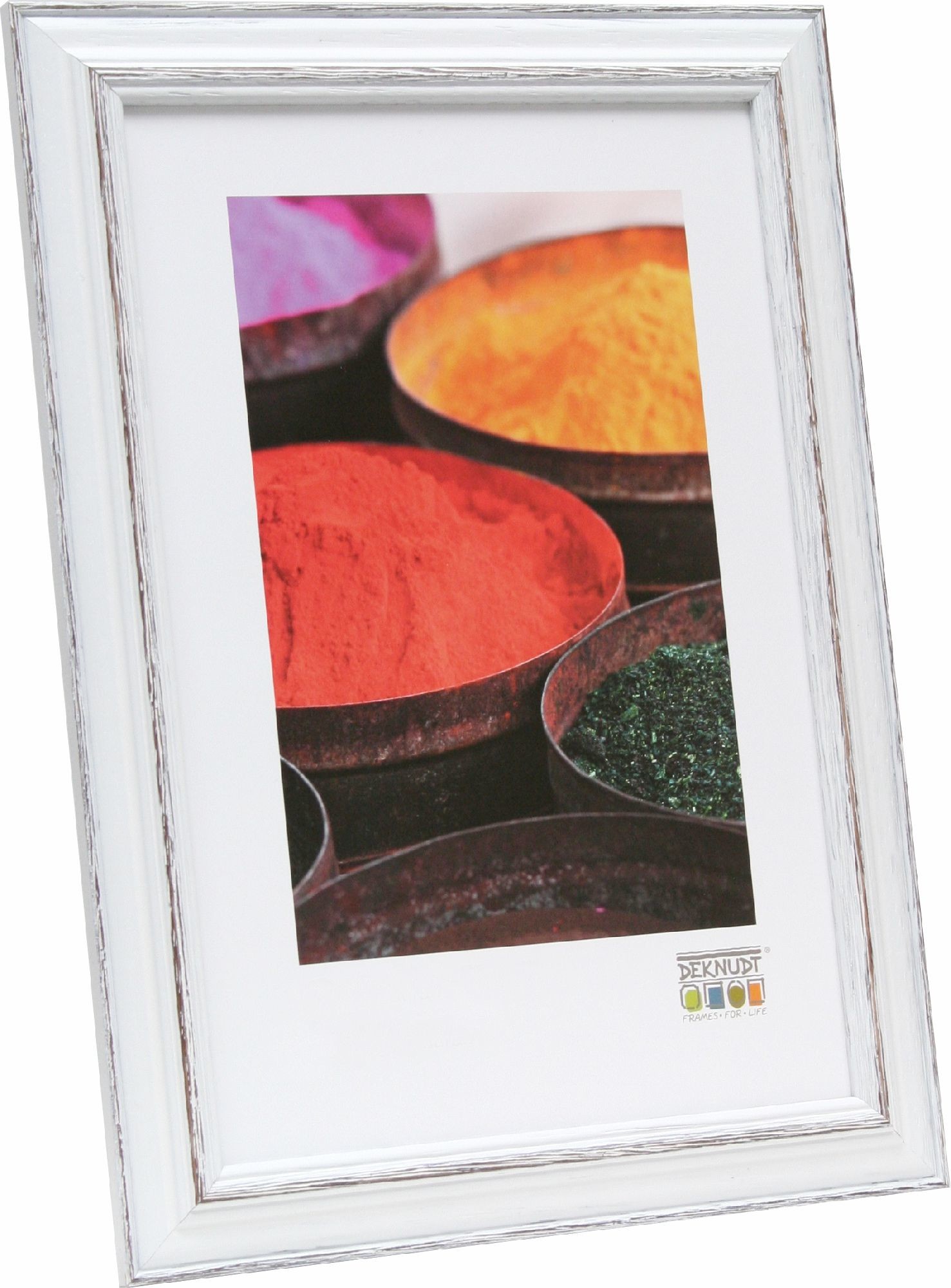 Deknudt S221H3 30x40 Wooden Frame white with black S221H3 30X40