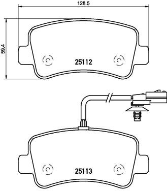 BREMBO Zestaw klocków hamulcowych, hamulce tarczowe P 68 063