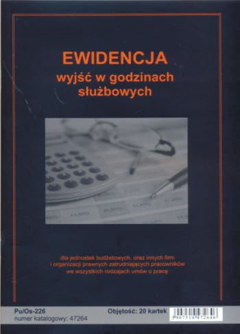 Firma krajewski Ewidencja wyjść w godzinach służbowych [Pu/Os-226] Pu/Os-226