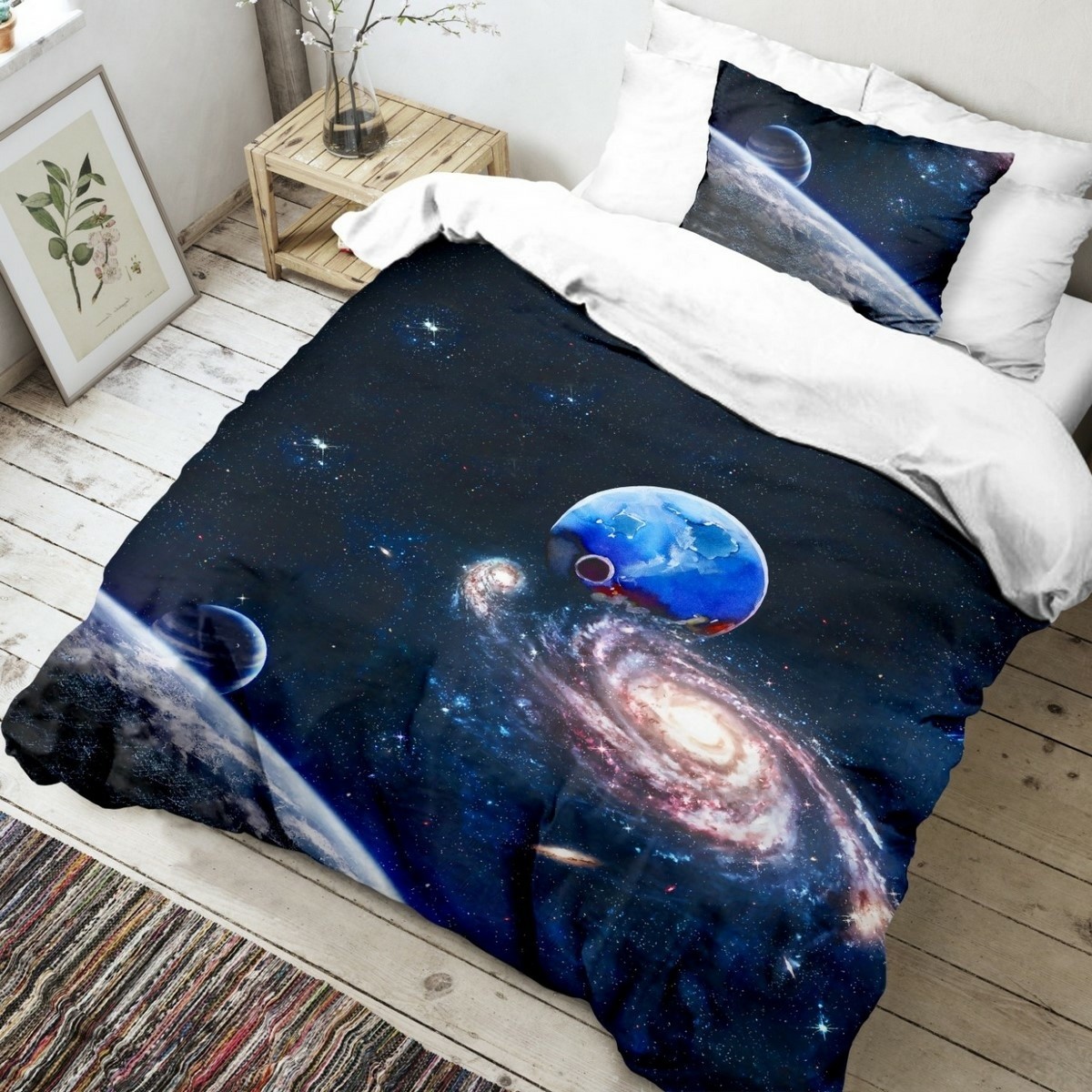 Dziecięca pościel bawełniana Kosmos 3D, 140 x 200 cm, 70 x 90 cm