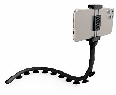 DigiPower DIGIPOWER Octopus elastyczny uchwyt na smartfon z przyssawkami, 51 cm uniwersalny uchwyt na telefon komórkowy z optymalnym trzymaniem na gładkich powierzchniach, czarny EU-DP-SCH-BK
