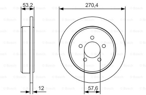 BOSCH Tarcza hamulcowa tylna, 0 986 479 A80  0986479A80