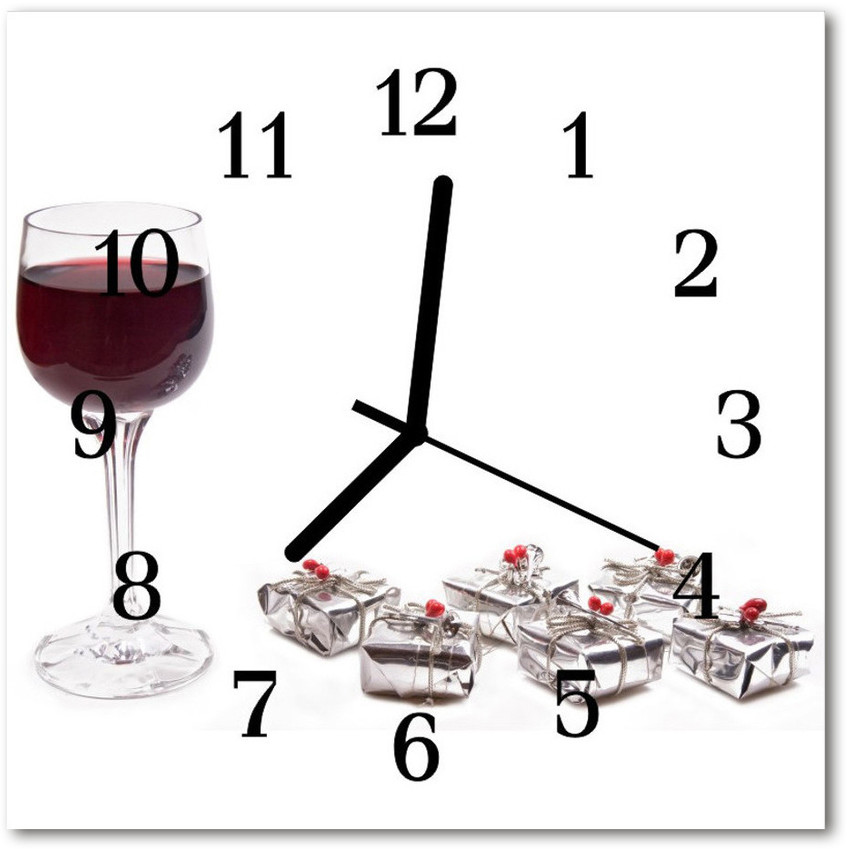 tulup pl Zegar ścienny kwadrat Kieliszek do wina 30x30cm