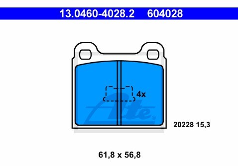 ATE Klocki hamulcowe - komplet 13.0460-4028.2