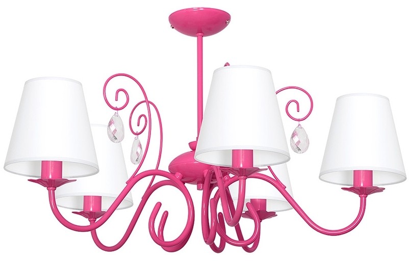 Decoland Dziecięca lampa wisząca LAURA 5xE14/60W/230V różowa (7949)