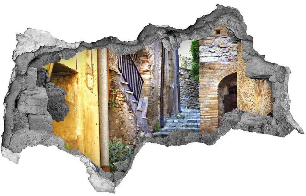 Wallmuralia.pl Fototapeta dziura na ścianę 3d Urokliwa uliczka