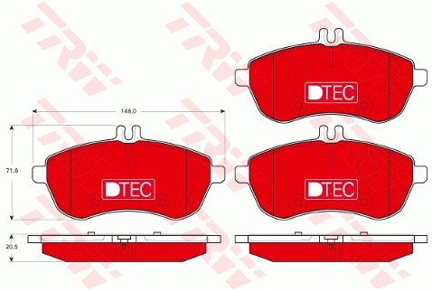 TRW Zestaw klocków hamulcowych, hamulce tarczowe GDB1736DTE