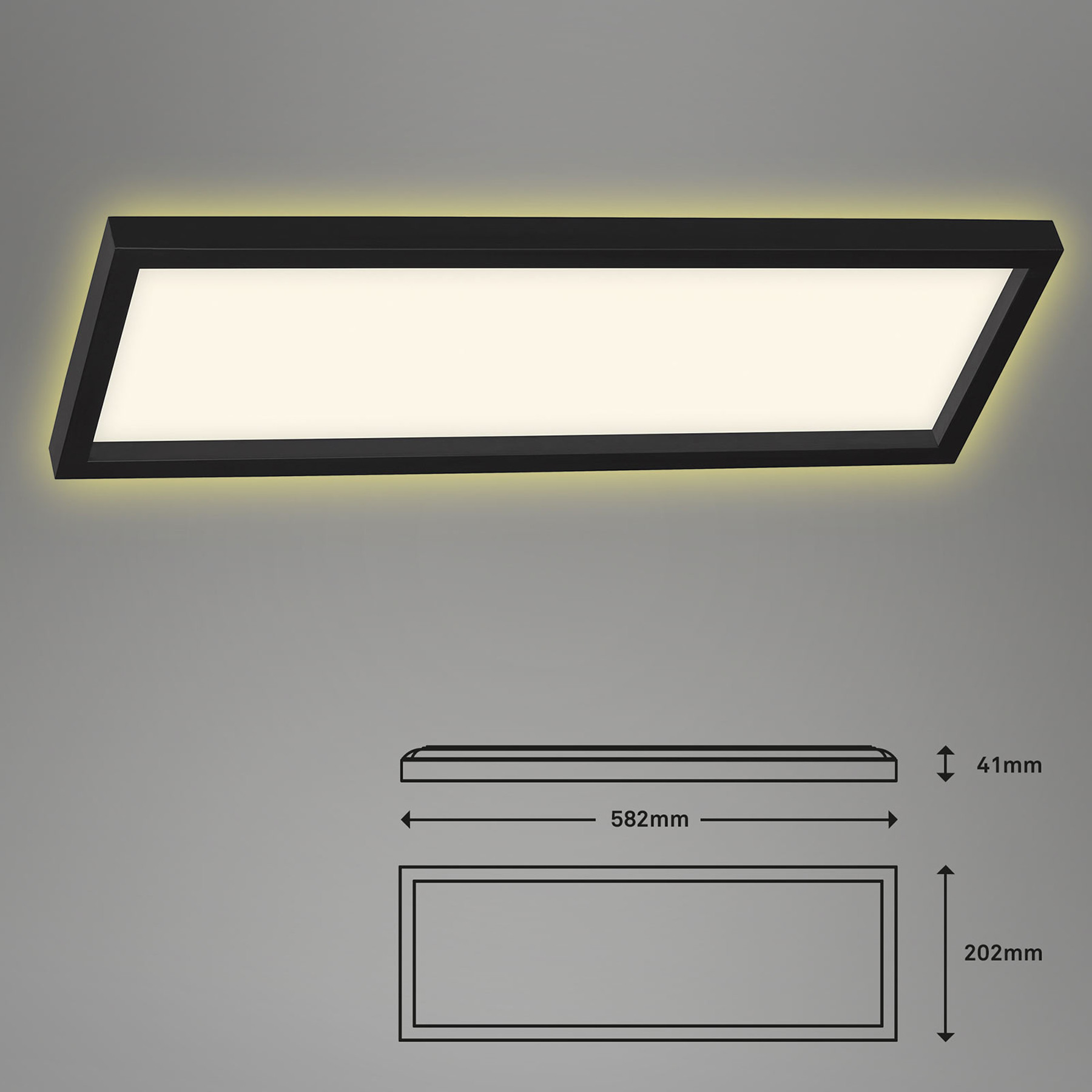 Briloner Lampa sufitowa LED 7365, 58 x 20 cm, czarna