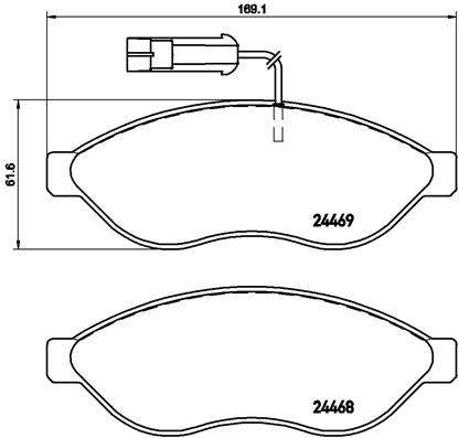 BREMBO Zestaw klocków hamulcowych, hamulce tarczowe P 23 144