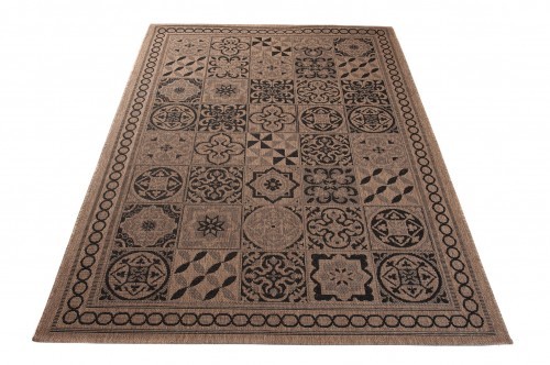 DYWAN SZNURKOWY FLOORLUX 60x110cm KAFELKI BROWN/BLACK 20369