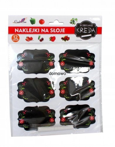 NALEPKA ETYKIETY NAKLEJKI SŁOIKI POJEMNIKI kreda