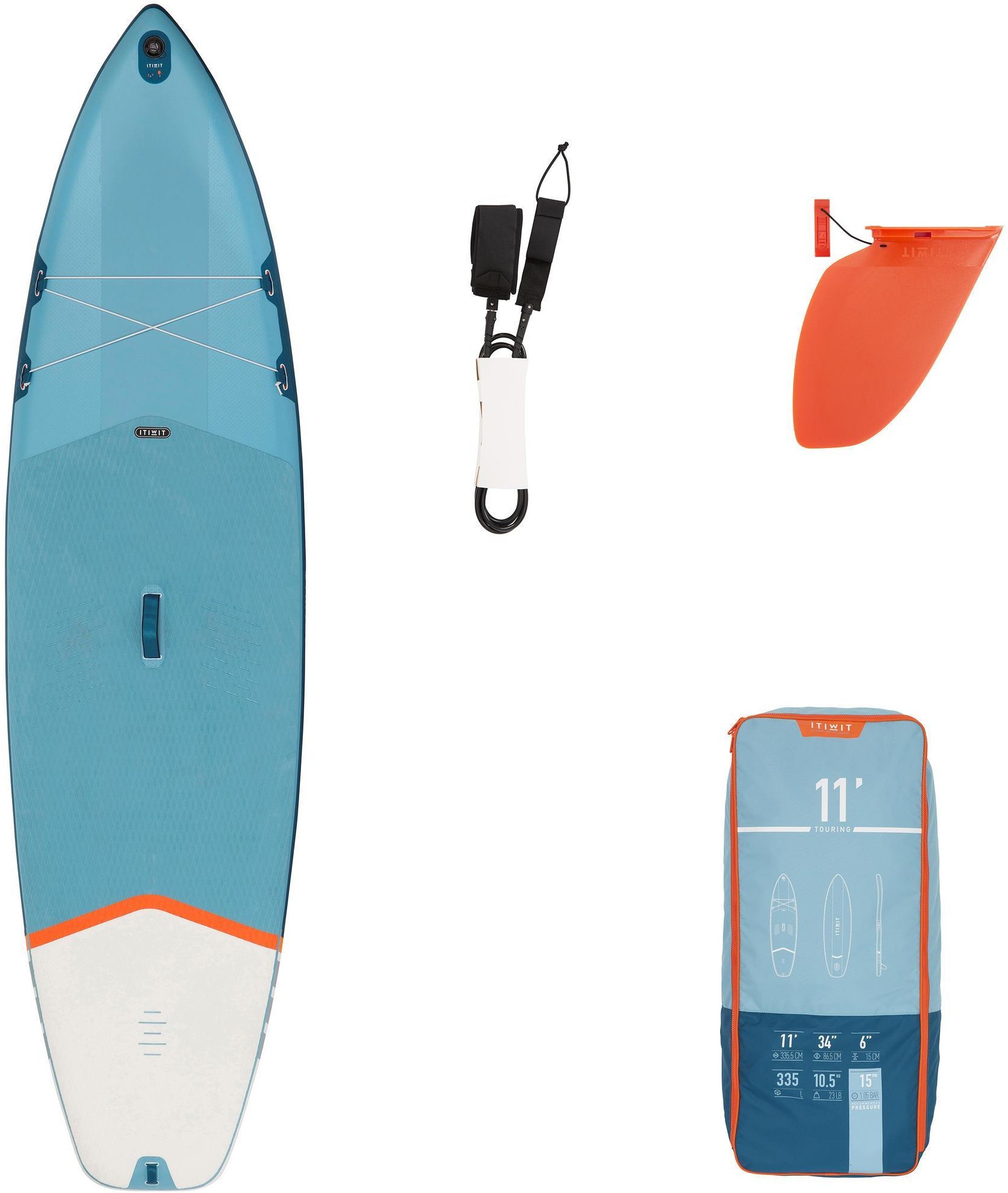 ITIWIT Deska turystyczna Stand Up Paddle pneumatyczna X100 11' Unisex  3583787969618