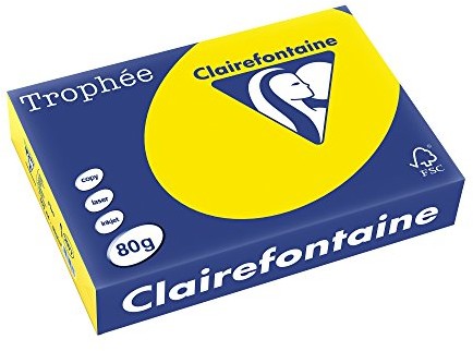 TROPHÉE Trophée 2977 °C PACK 500 kartek, neonowe kolory A4 80 G. Żółty 2977