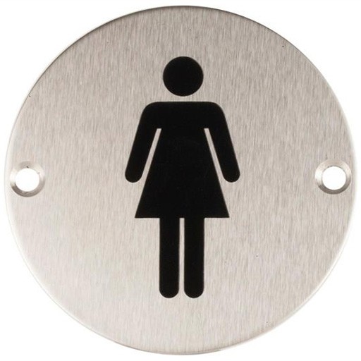 Sanitario Oznaczenie toalet metalowe okrągłe WC damskie mocowane na wkręty