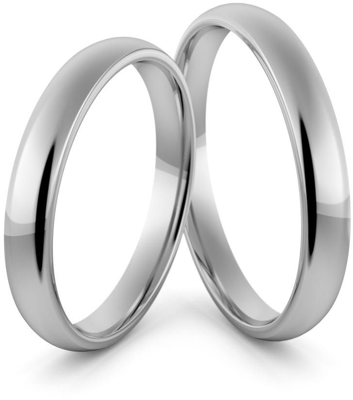 Eminence Obrączki ślubne palladowe klasyczne zaokrąglone 3 mm - Pd-1 Pd-1-1