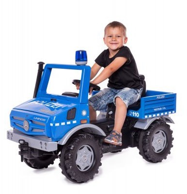 Rolly Toys Ciężarówka Samochód na pedały Unimog Merc-Benz Policja 038251