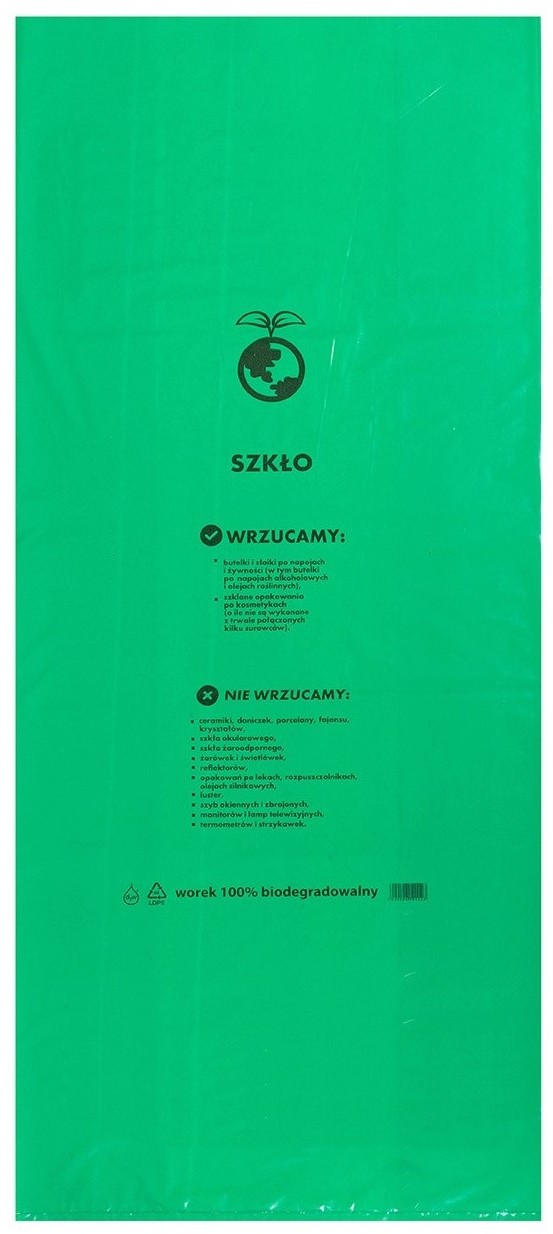 Worki Ekologiczne Na Szkło Zielone 120L 10szt