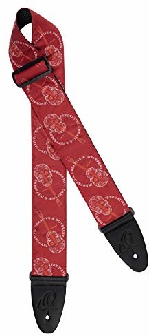Ortega Guitars nylonowy pasek do gitary - Burgundy Red Skull 65 mm (OSN-65SKBU) OSN-65SKBU