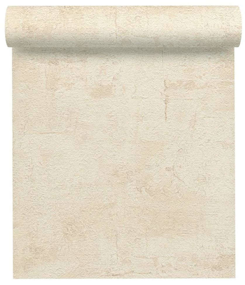 A.S. Creation Tapeta strukturalna kremowa winylowa na flizelinie